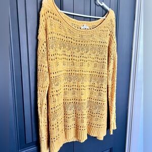 Maurice’s Ladies Yellow Crochet Sweater Sz XL
